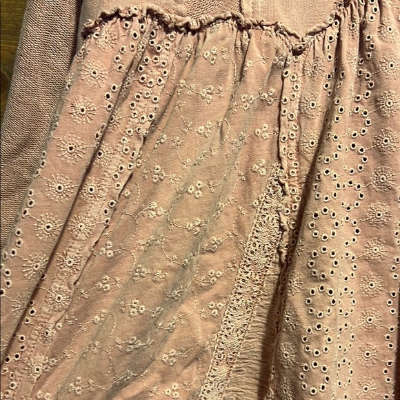 FREE PEOPLE Pink Hooded Tunic with Textured Details - Picture 3 of 5